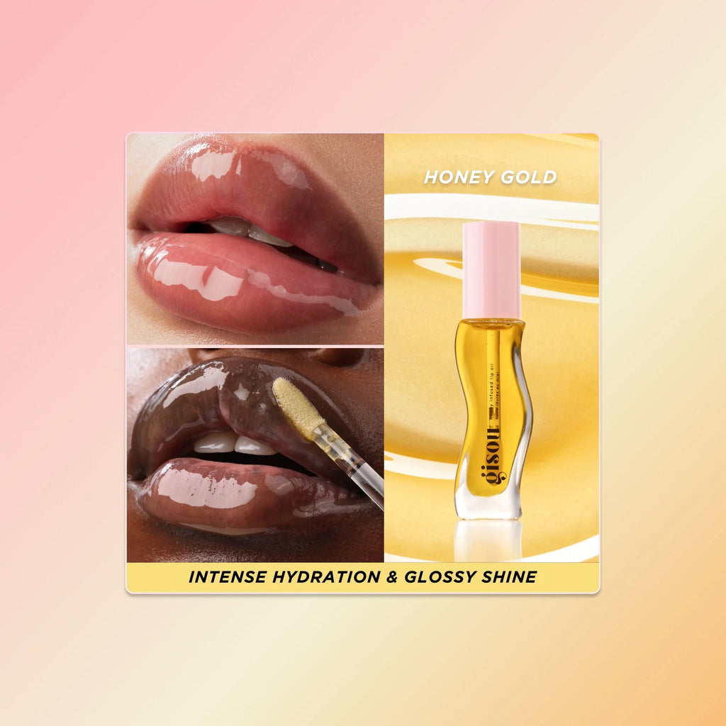 honey infused lip oil-honey gold